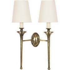 Double Wall Sconce Ivory Candle Shades