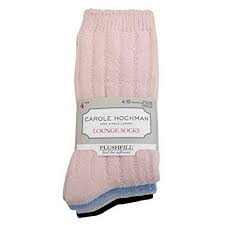 Carole Hochman 4 Pair Womens Lounge Socks Shoe Size 4 10 Pink