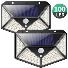 Shop 2pcs 100 Led Motion Sensor Solar Light Waterproof Wall Lamp Outdoor Home Security Night Lighting 3 Modes For Garden On Sale Overstock 28553889