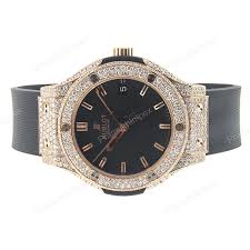 natural diamond studded watch for men