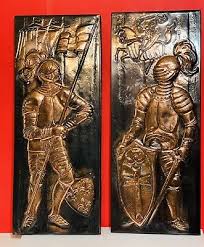 Vtg Copper Embossed Medieval French
