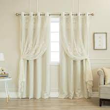 ivory solid grommet sheer curtain
