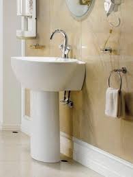 bathroom pedestal sink single wall