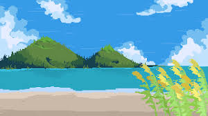pixel art animation sardinian beach