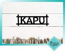 Hawaiian Sign Metal Island Decor Kapu