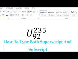 Type Both Subscript And Superscript