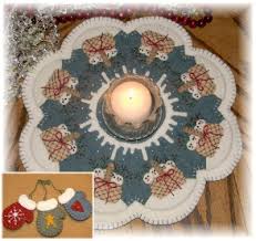 snow es penny rug candle mat