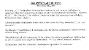 Blackfeet schools closed Friday due to ...