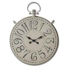 large grey pocket watch wall clock