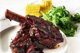 slow cooked beef ribs in bbq sauce