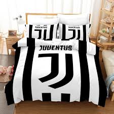 Juventus Fc White Black Pattern Bedding Set