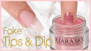 how to apply dip powder with nail tips