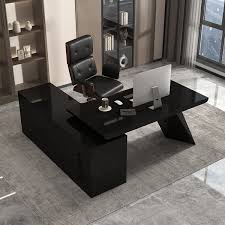 modern black l shape executive desk
