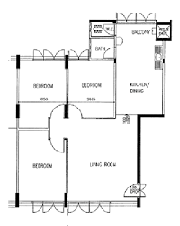 typical 4 room improved unit layout as