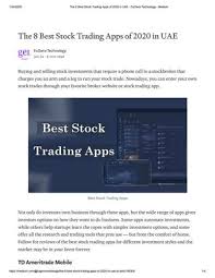 Best stock market software in india start from rs. The 8 Best Stock Trading Apps Of 2020 In Uae By Pranavi Reddy C Issuu