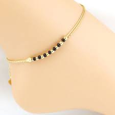 Us 1 96 38 Off Fahion Designer Golden Chains Black Beads Anklets For Women Fashion Beach Foot Chain Girl Bracelet Jewelry In Anklets From Jewelry
