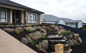 Moss Rock Retaining Walls For New Home