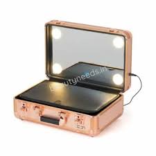 portable rose gold makeup vanity with