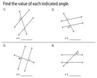 You can do the exercises online or download the worksheet as pdf. Angles Formed By A Transversal Worksheets