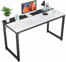Check out more white wood study desk items in lights & lighting, furniture, home improvement you're in the right place for white wood study desk. Foxemart 55 Computer Desk Modern Office Table Sturdy 55 Inch Pc Laptop Writing Gaming Study Desk For Home Office Workstation White And Black