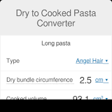 Does dry pasta weigh the same as cooked?