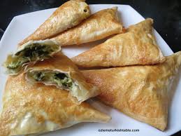 spinach and cheese filled filo pastry