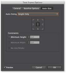 indesign cc tip auto size text frame
