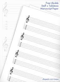 Free Blank Ukulele Staff Tablature Music Manuscript Paper Ukegeeks