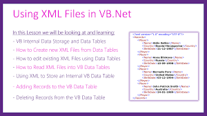 vb data tables and writing xml files