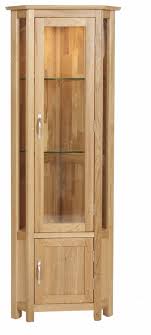 lisbon oak corner display cabinet