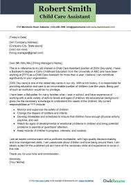 child care istant cover letter