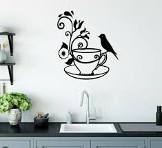 Coffee Cup Bird Kitchen Wall Art