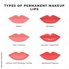 types of permanent makeup lips contour