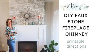 diy faux stone fireplace chimney you