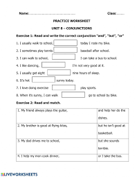 This is a fun esl game for kids or adults that's perfect for conjunctions. Conjunctions Practice Worksheet