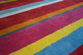 multicolored striped carpet