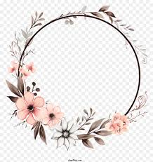 circular flower frame with pink white