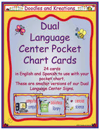 Dual Language Pocket Chart Center Signs Product From Doodles
