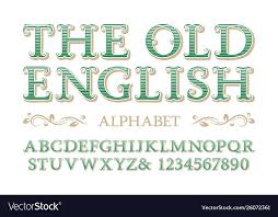 old english alphabet with numbers in