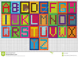 Bright Mosaic Tiles Alphabet Letters Stock Illustration