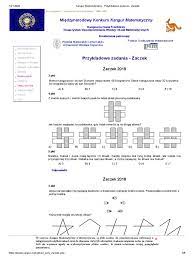Kangur Matematyczny - Przykładowe Zadania - Żaczek | PDF