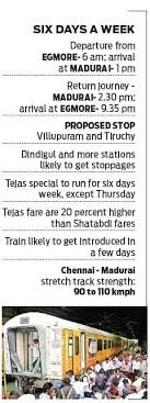 Chennai Madurai Tejas Special Train To Begin Service By