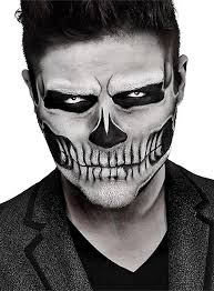 skeleton boy face adhesive tattoo