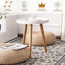 White Round Side Table Sofa End