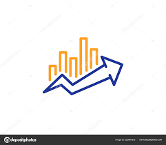 Growth Chart Line Icon Discount Sign Sale Diagram Symbol