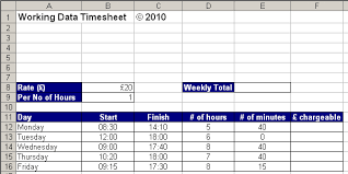A Simple Excel Timesheet From Working Data 41981598992