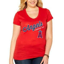 Details About Los Angeles Angels Soft As A Grape Womens Plus Size Fastball V Neck T Shirt