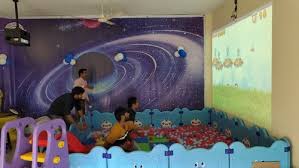 interactive wall projection 3d game at
