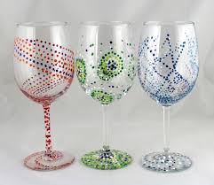 wine glass painting work