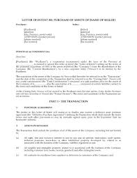 Canada Letter Of Intent To Purchase Business Assets